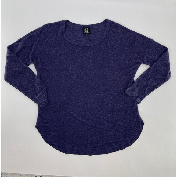 Bobeau Heathered Blue Knit Long Sleeve Pullover Sweater Size Medium, Soft - Picture 2 of 8